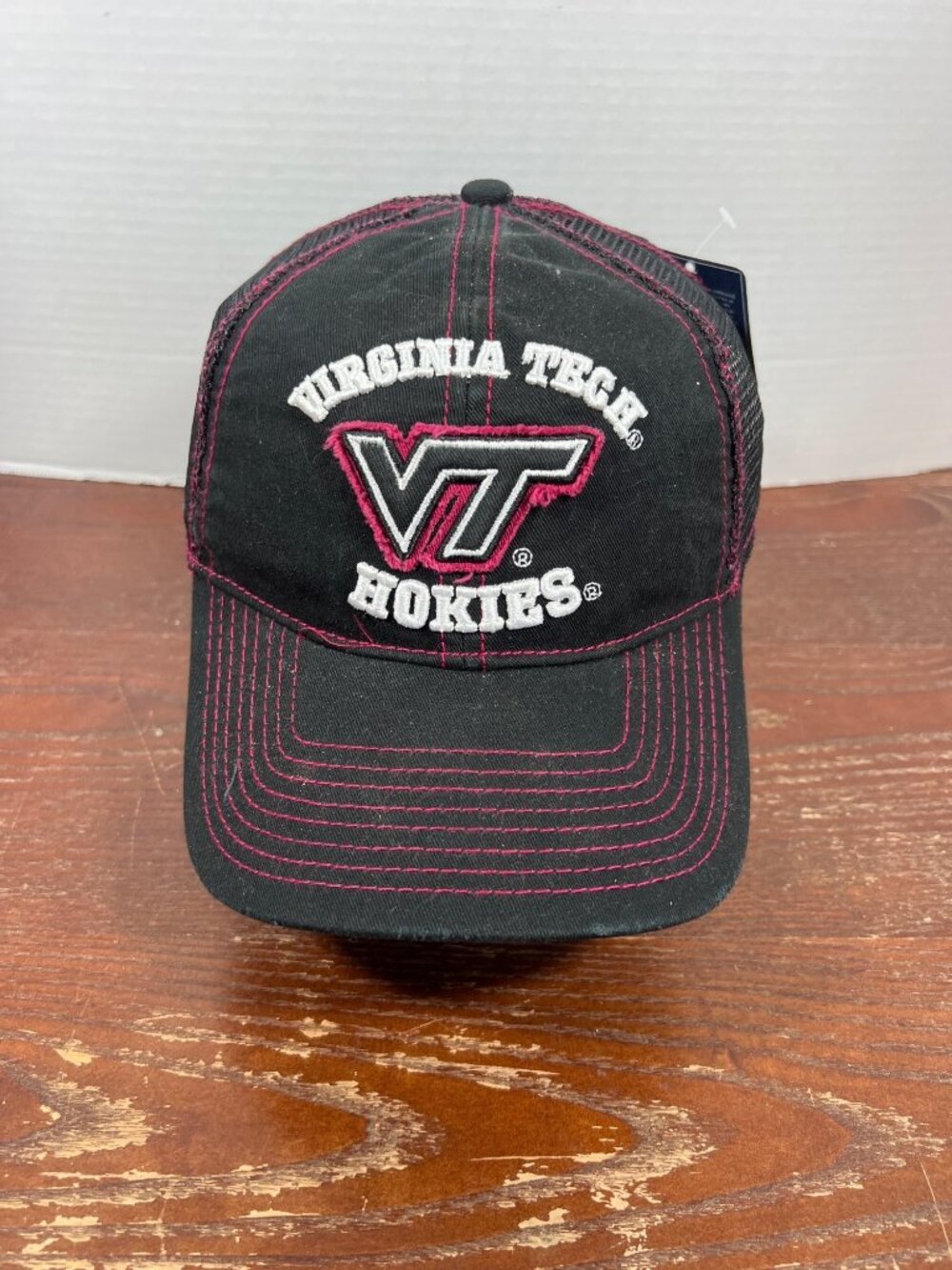 Virginia Tech Hokies VT Logo Adjustable Black Trucker Mesh Snapback Hat NCAA H5